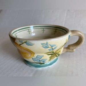 Tracy Porter Hand-Painted Fruit & Floral Cup Mug Excellent Condition, Never Used